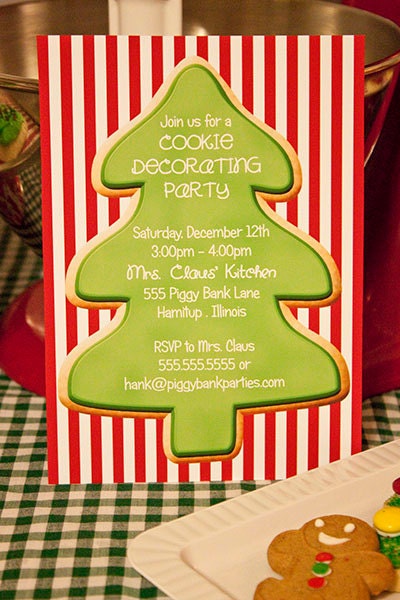 Christmas SUGAR COOKIE Invitation - Personalized Printable Tree Il_570xn