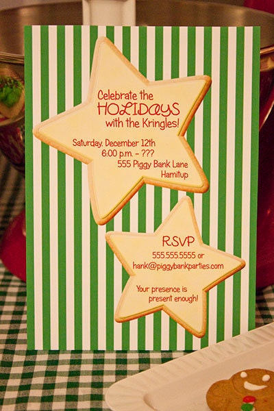 Christmas SUGAR COOKIE Invitation - Personalized Printable Star Il_570xn