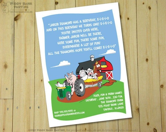 BARNYARD BUDDIES Invitation - Personalized DIY Farm Themed Printable Invite Il_570xn