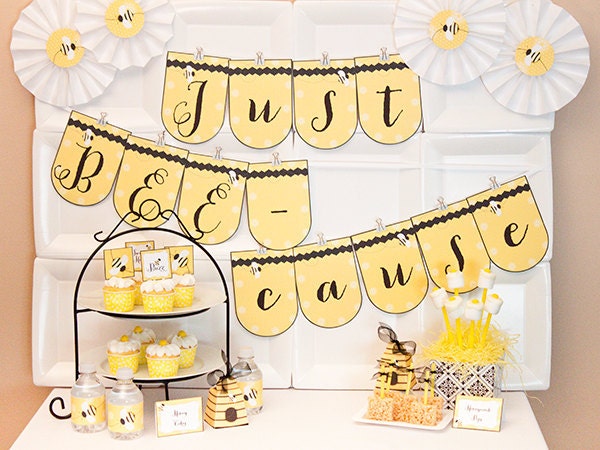 Just BEE-cause Collection - Printable Bee Themed DIY Party Decorations Il_570xn