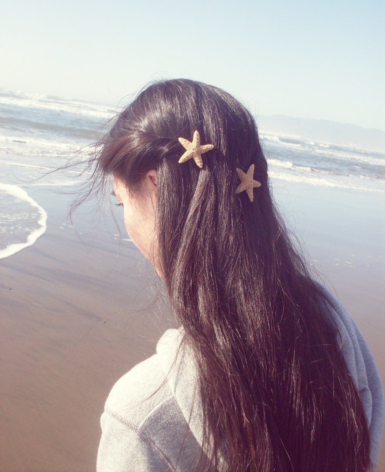 Starfish Hair Clips - Beach Bridal Hair Accessories - Beach Wedding Accessories - Cute Adorable Romantic Whimsical Dreamy Sea Stars Mermaid