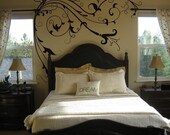 Vinyl Wall Decal Sticker Flower Vines Floral Edge Large 72x55 item 362A