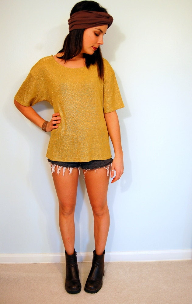 Vintage 80s Gold Metallic Top
