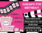 Movie Birthday Invitations Movie Night Birthday Party Invitation Printable or Printed Il_170x135