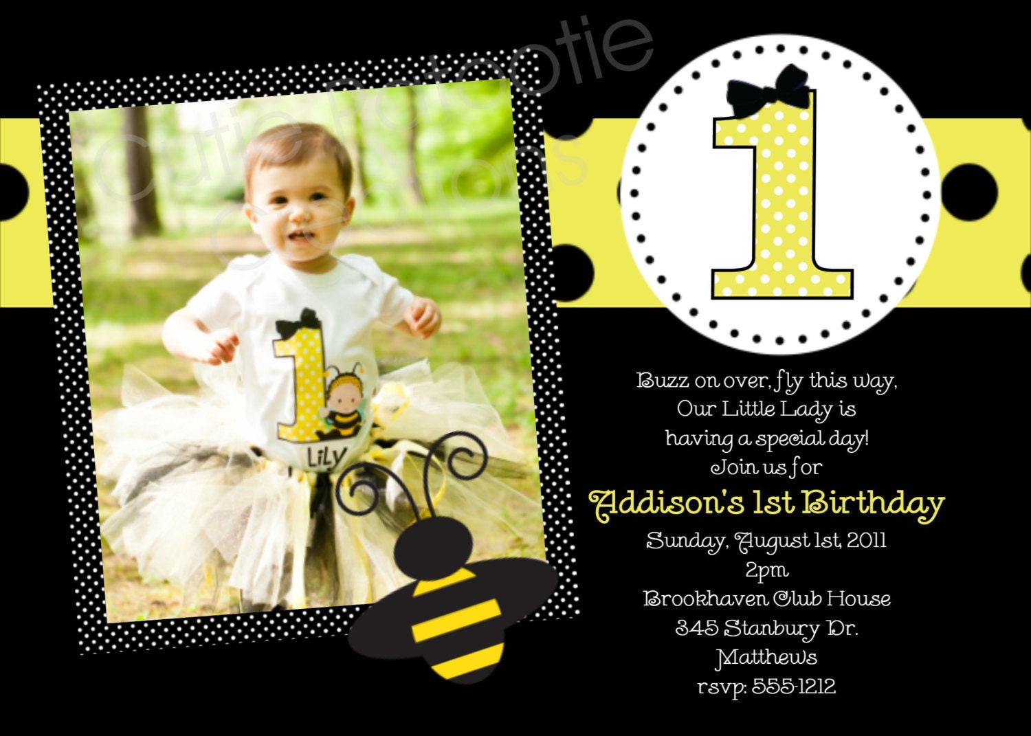 Bumble Bee Birthday Invitation Bumble Bee Birthday Party Invite Bumble Bee Photo Invitation Printable Il_170x135