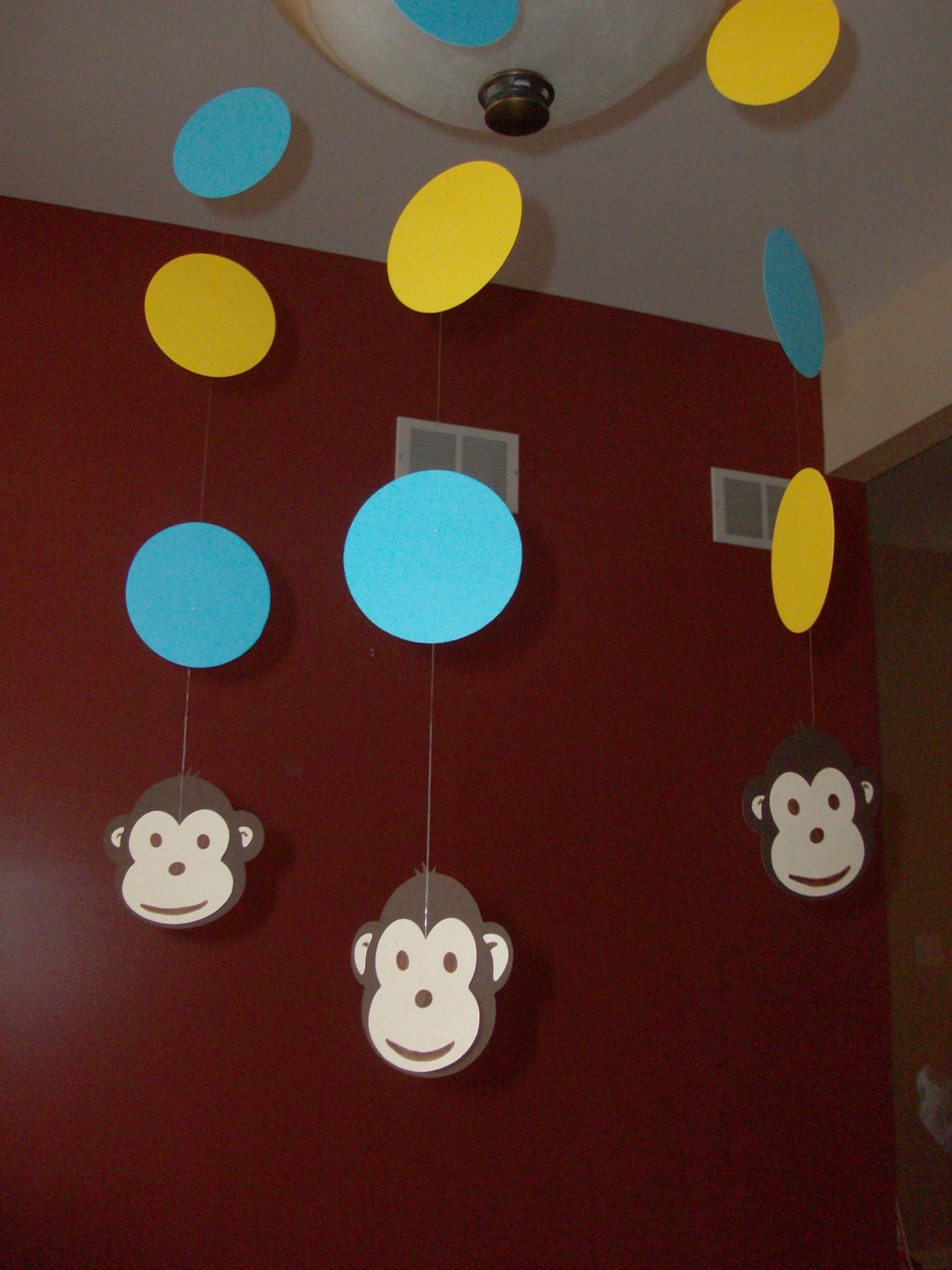 One " Mod Monkey " Party Happy Birthday Baby Shower Hanging Decoration
