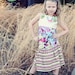 Girls Purple Green and Ivory Twirl Knot Dress (sizes 6M to 5T)