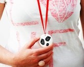 Porcelain pendant diamonds RED