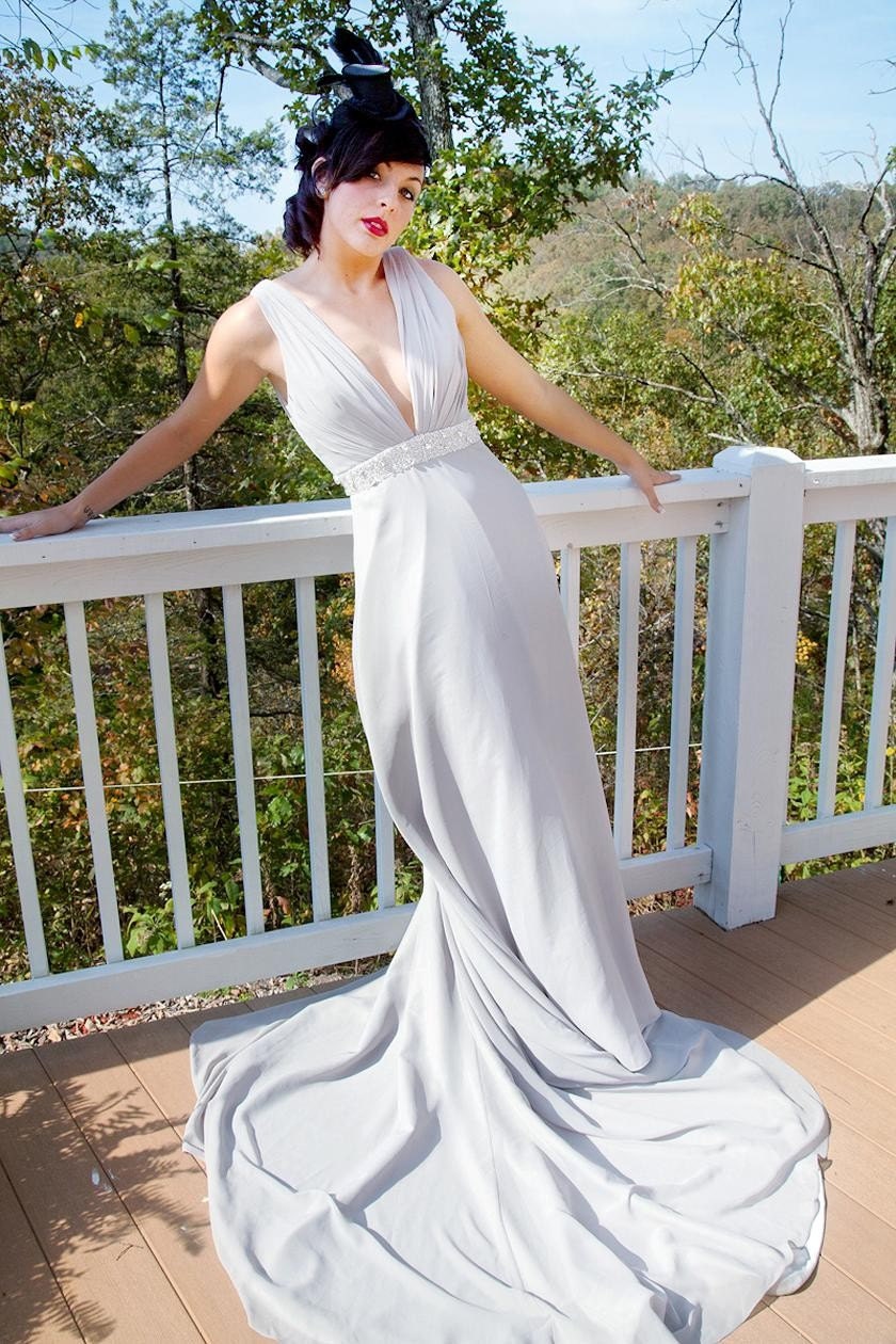 Silver Gray 1920s Wedding Dress - Eleanore Rigby