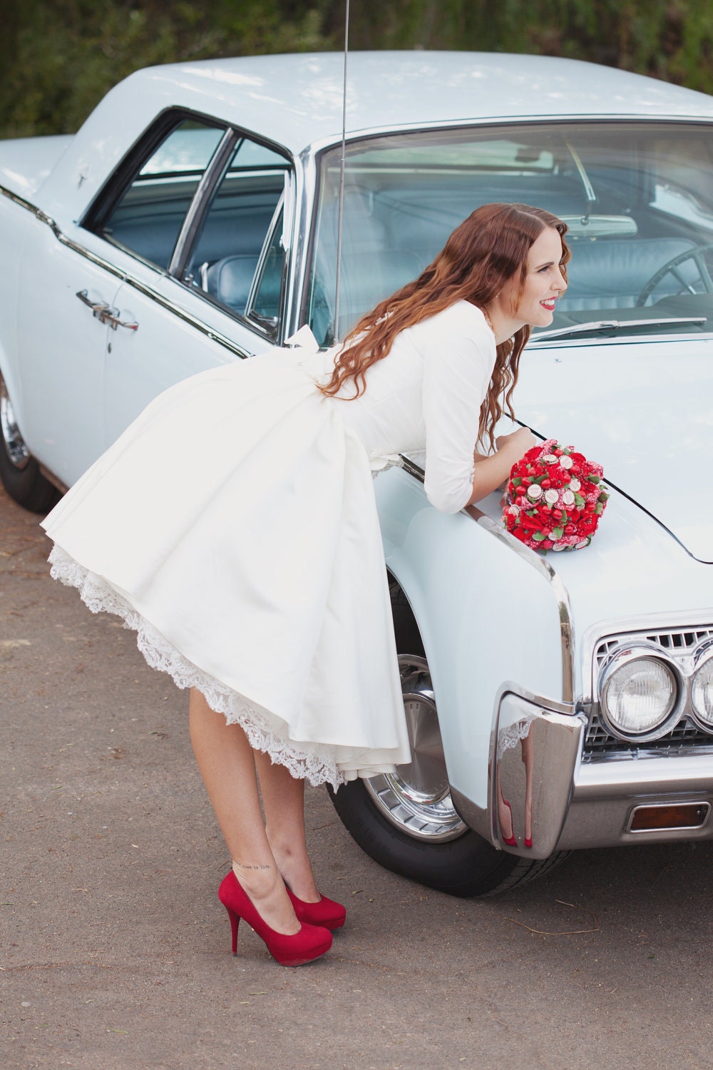 Short Wedding Dress with Sleeves and Pockets - Janie Jones