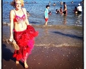 Firey Red Mermaid Costume Skirt/Tail- Ariel, Sea Nymph, Water Sprite, Coney Island