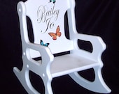Personalized Kids Gift- Toddler Rocking chair with butterflies