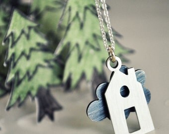 Refuge / Home Necklace Handmade of Sterling Silver