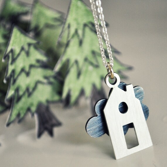 Refuge / Home Necklace Handmade of Sterling Silver