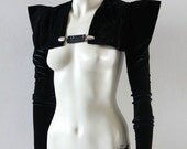 Bolero Jacket Velvet Gothic Goth Cosplay Steampunk Black Cropped. Sexy, Edgy and Extremely Chrisst. Special Online Price.
