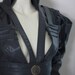 Grey Jacket Steampunk Gothic Bolero Leather Wedding Bridal Cosplay Victorian Leather ette - Andru Chrisst Unique Fashion