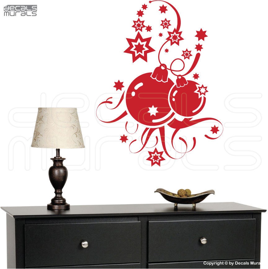 Wall decals HOLIDAY ORNAMETS Christmas balls surface graphics interior decor by Decals Murals