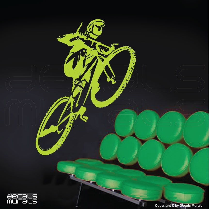 Wall decals MOUNTAIN BIKING SPORTS Vinyl art surface graphics interior decor by Decals Murals (34x47)