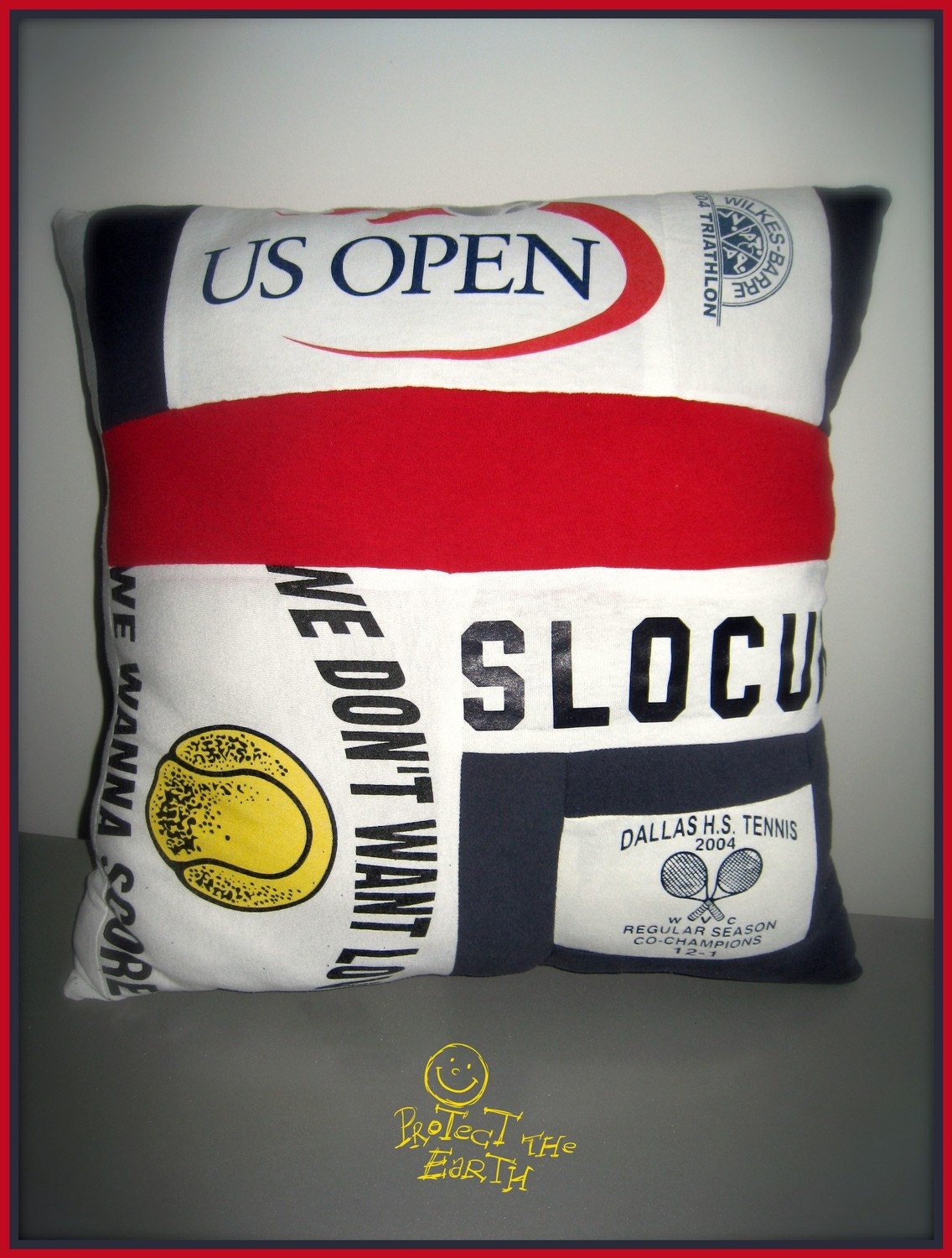 Custom Throw Pillow Made From Your Own Tees / Upcycled / Fun / Multicolor / Unisex / OOAK / Grad Gift for Her Him / by ohzie