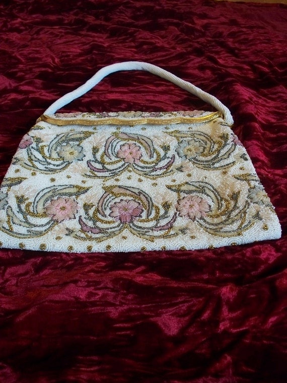 Beaded Purse - Vintage Bag - Micro Beaded Purse Art Deco Exquisite Detail Mint Condition