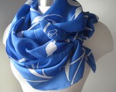 Silk Scarf Hand Painted in Regatta Blue -  Made to Order
