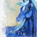 Blue Unicorn ACEO Giclee Print