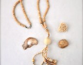 Long Boho Beaded necklace - vintage bohemian beach jewelry