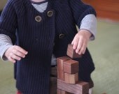 1-2-3 Wooden Blocks in Walnut:  scaled wood toy block set for kids and babies