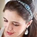 Sophia - Vintage Style Rhinestone Ribbon Headband - Sapphire Light Blue