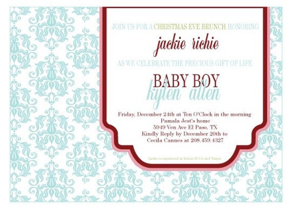Christmas Baby Shower PRINTABLE Invitation by Love The Day Il_570xn