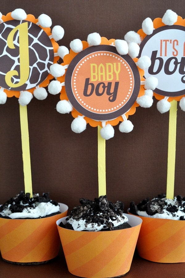 Giraffe Baby Shower PRINTABLE PARTY CIRCLES by Love The Day