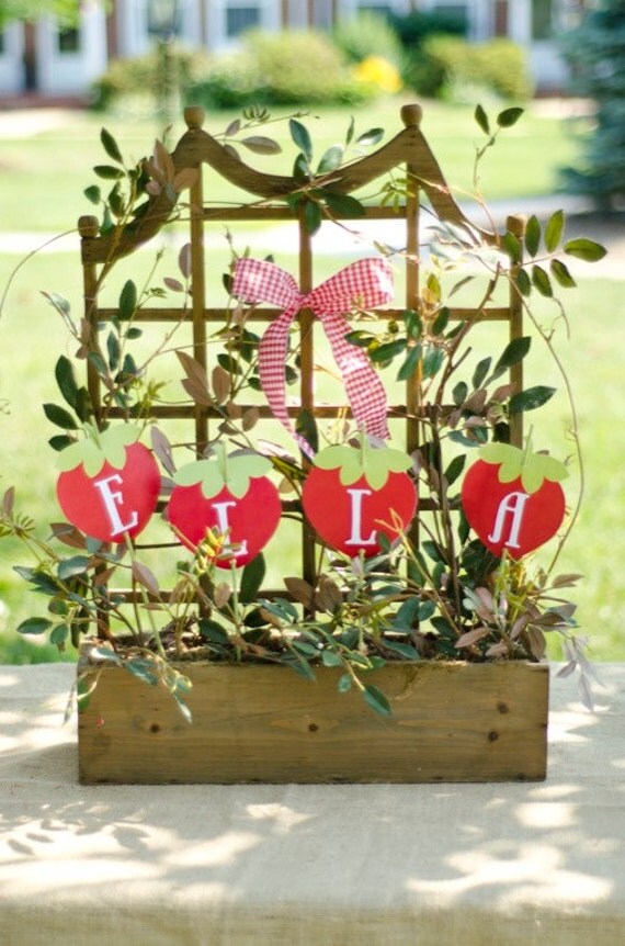 Strawberry Party PRINTABLE Name Banner by Love The Day Il_570xn