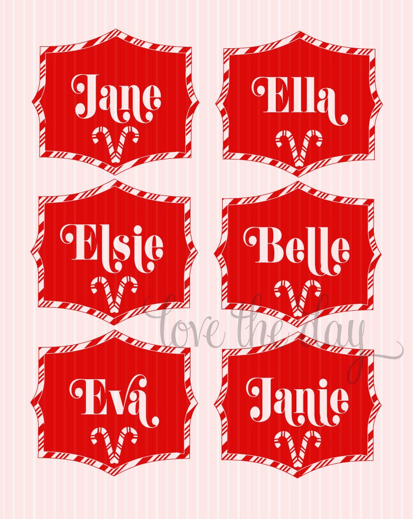 Peppermint Name Tags -Santa's Sweet Shop Peppermint PRINTABLE Party Collection by Love The Day Il_570xn