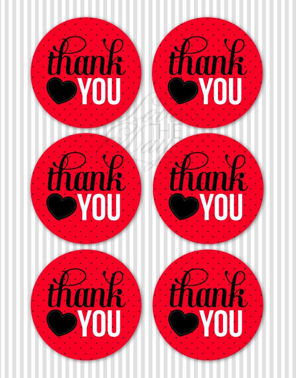 Ladybug Party PRINTABLE Thank You Tags (INSTANT DOWNLOAD) by Love The Day Il_570xn