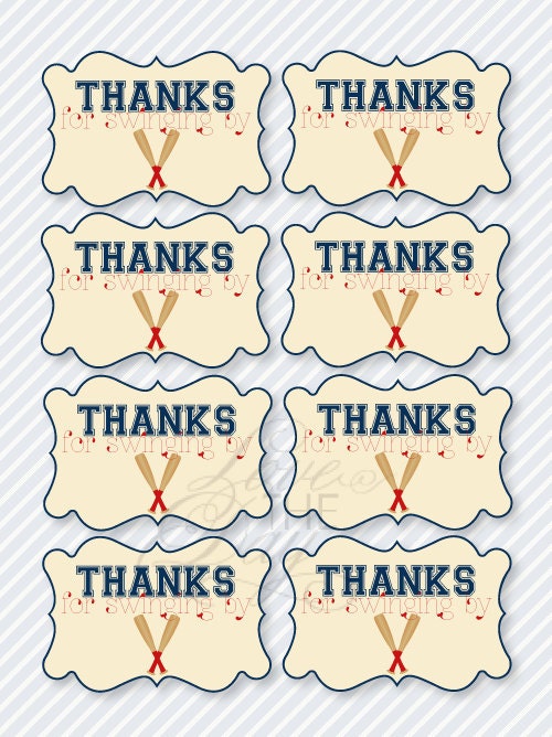 Baseball Birthday PRINTABLE Party Favor Tags (INSTANT DOWNLOAD) from Love The Day Il_570xn