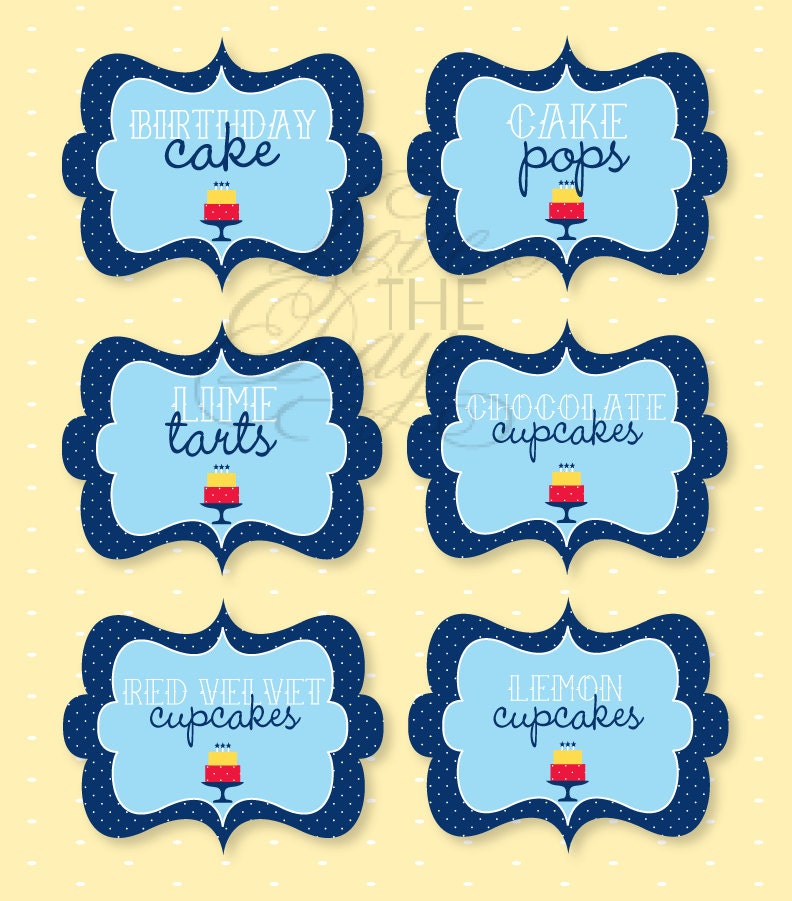 Polka Dot Birthday Party PRINTABLE Food Labels from Love The Day Il_570xn