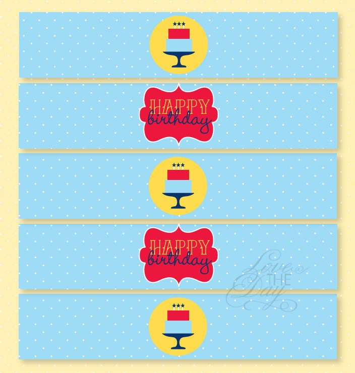 Birthday Party PRINTABLES Polka Dot Drink Label by Love The Day Il_570xn