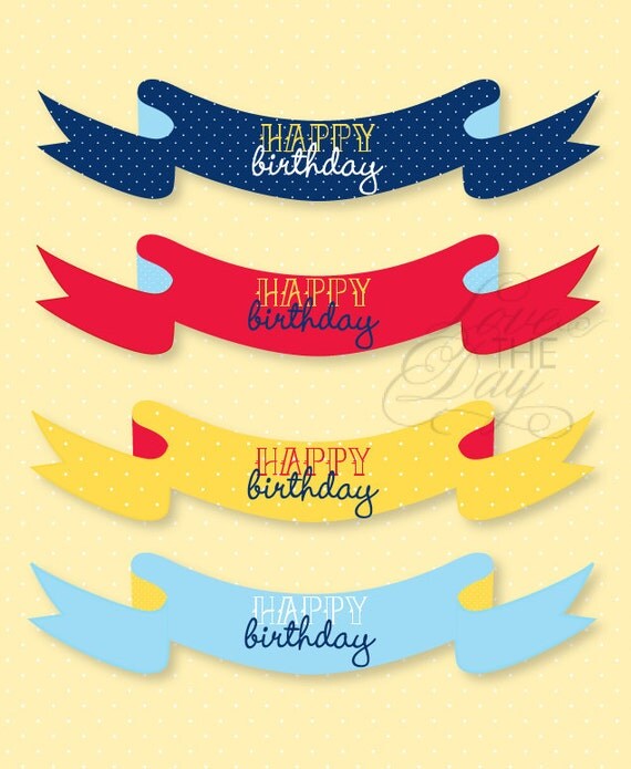 BirthdayParty PRINTABLE Polka Dot Cake Banners from Love The Day Il_570xn