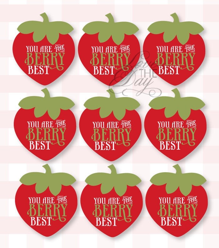 Teacher Appreciation Berry Best PRINTABLE Strawberry Party Favor Tags (INSTANT DOWNLOAD) from Love The Day Il_570xn