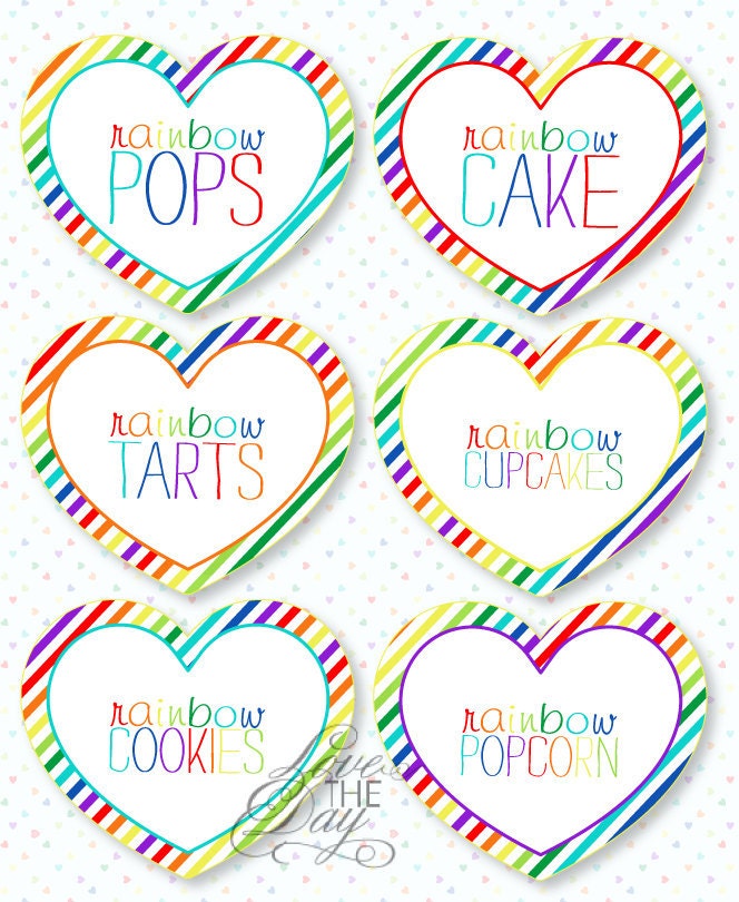 Rainbow Party PRINTABLE Birthday Food Labels from Love The Day Il_570xn