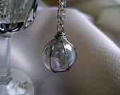 Gypsy's Gaze. Vintage crystal ball necklace