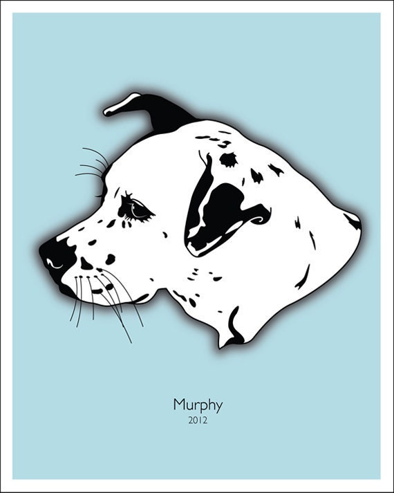 Custom PET Portrait Cat or Dog Line Illustration Portrait (8x10)