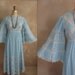 POWDER BLUE MEXICAN Wedding Dress with Lace. c. 1960s.