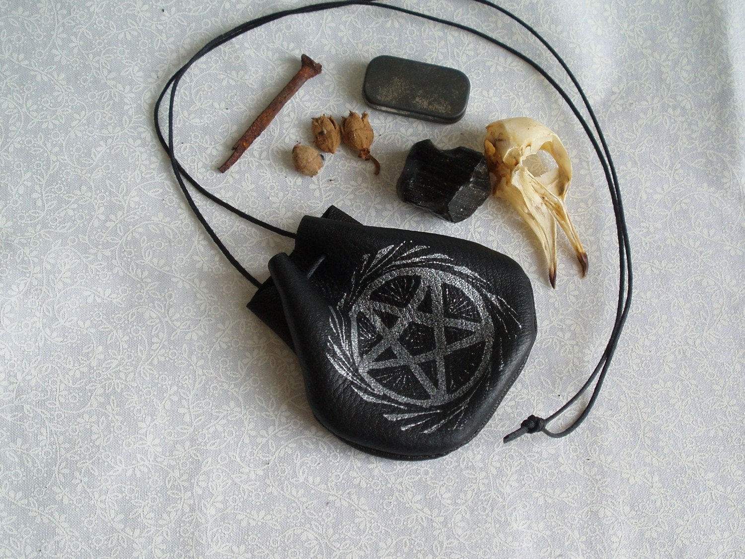 Leather Pentacle Spell Bag