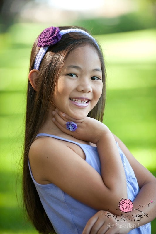 CROCHET PATTERN - Multi-Strand Rose Headband - Newborn to Adult - Very Easy Pattern - Great for Beginners - PDF 304 - Sell what you Make
