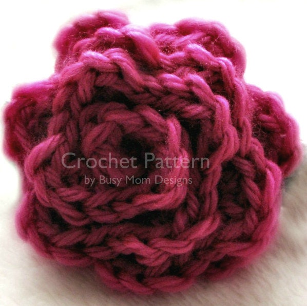 CROCHET PATTERN - Elegant Rose - Flower Appliqué - Easy - Great for Hair Clips, Headbands and much more - PDF 205 - Sell what you Make