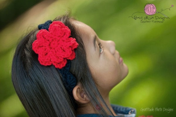 CROCHET PATTERN - Summer Bloom Headband - All sizes included - PDF 302 - Sell what you Make