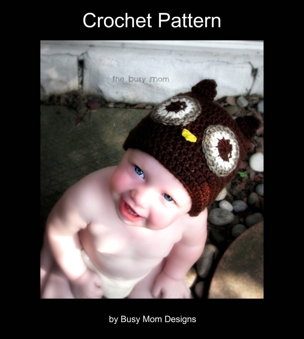 CROCHET PATTERN - Owl Beanie with Optional Earflaps- Now Includes ALL sizes from preemie to adults - pdf 111 - Sell what you Make