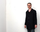 1970's Men's Navy Blue Overcoat