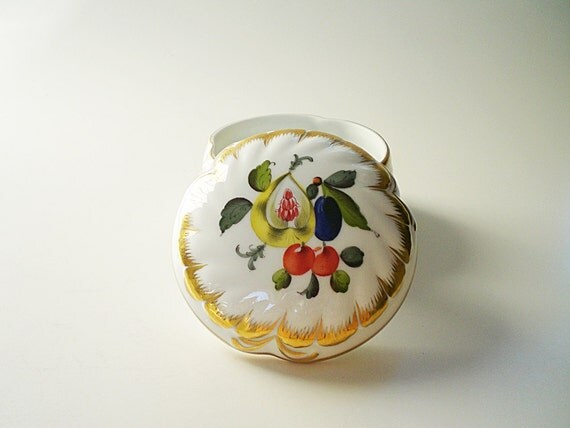 Herend China Vintage Porcelain Box Fruits & by vintagebiffann
